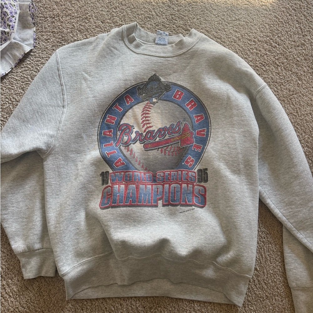 Gray Atlanta Braves World Series Champions Sweater